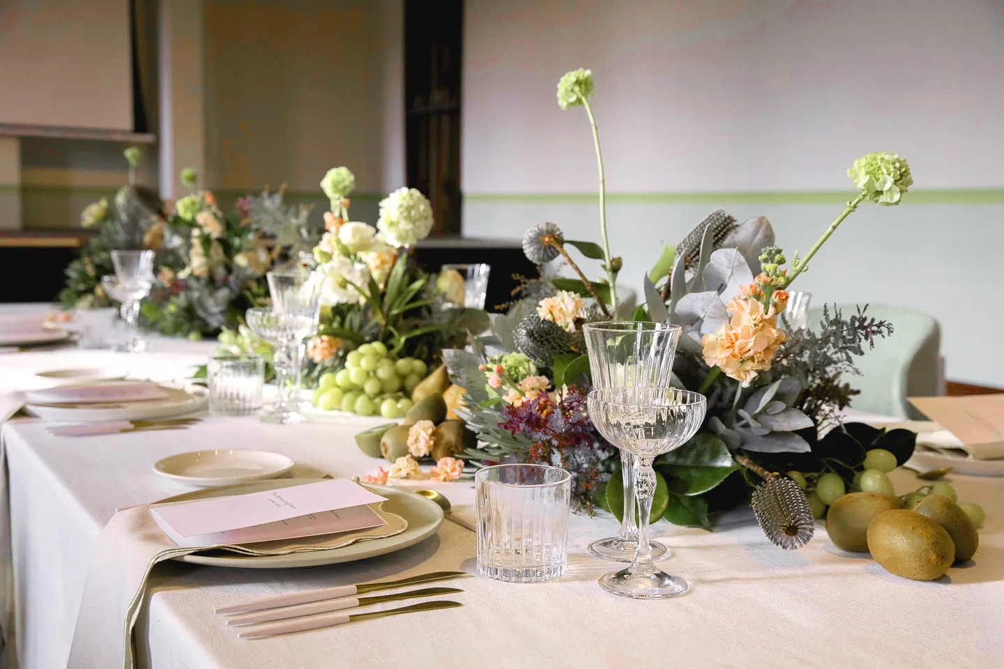 A well-set dining table at The Maali's function rooms in Perth.