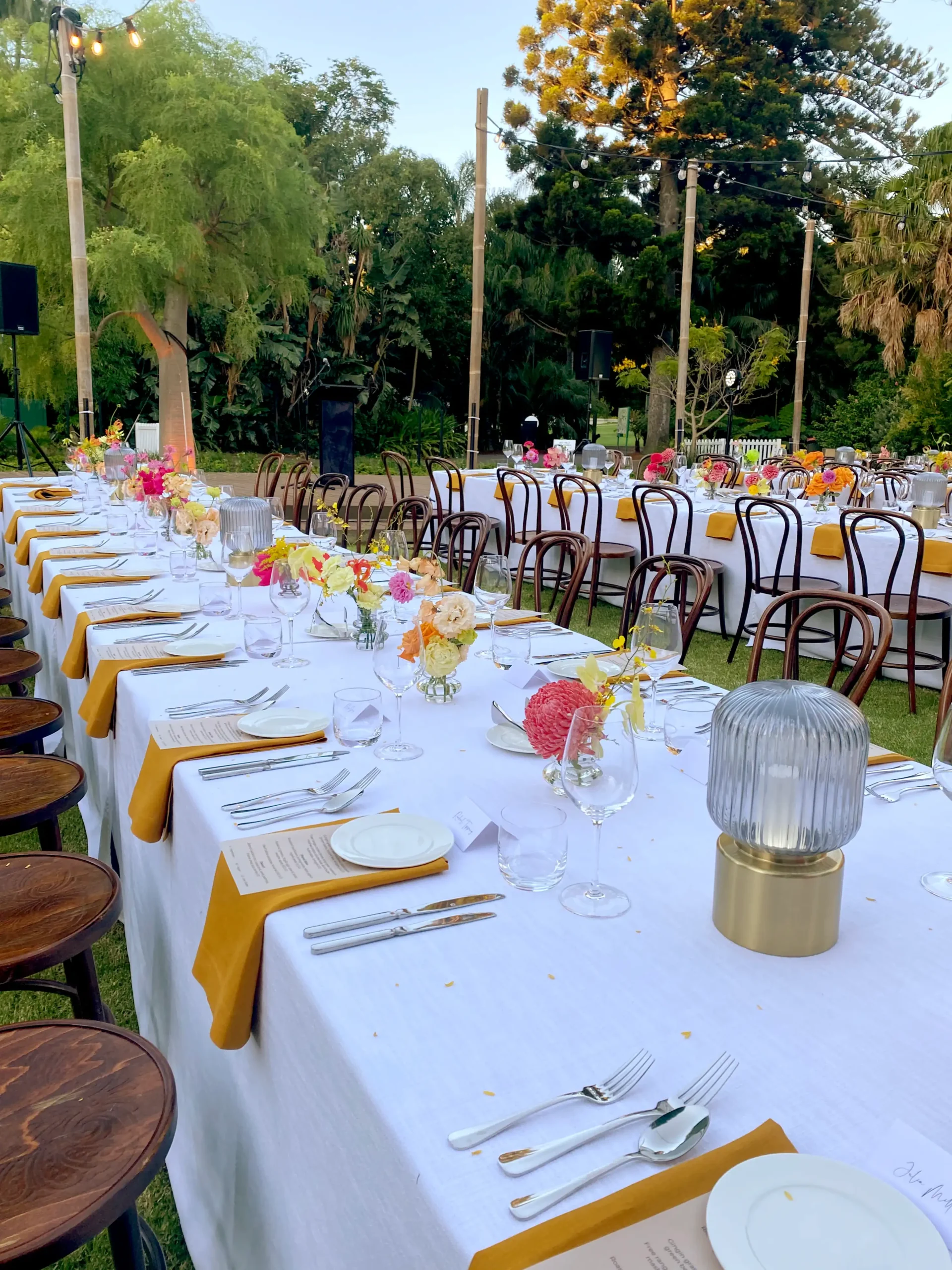 A set table at The Maali, a private function venue in Perth.